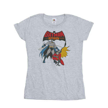 Sports Grey - Front - DC Comics Womens-Ladies Batman And Robin Cotton T-Shirt