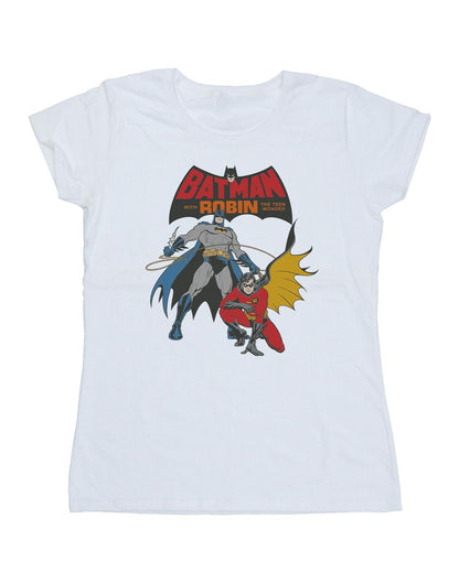White - Front - DC Comics Womens-Ladies Batman And Robin Cotton T-Shirt