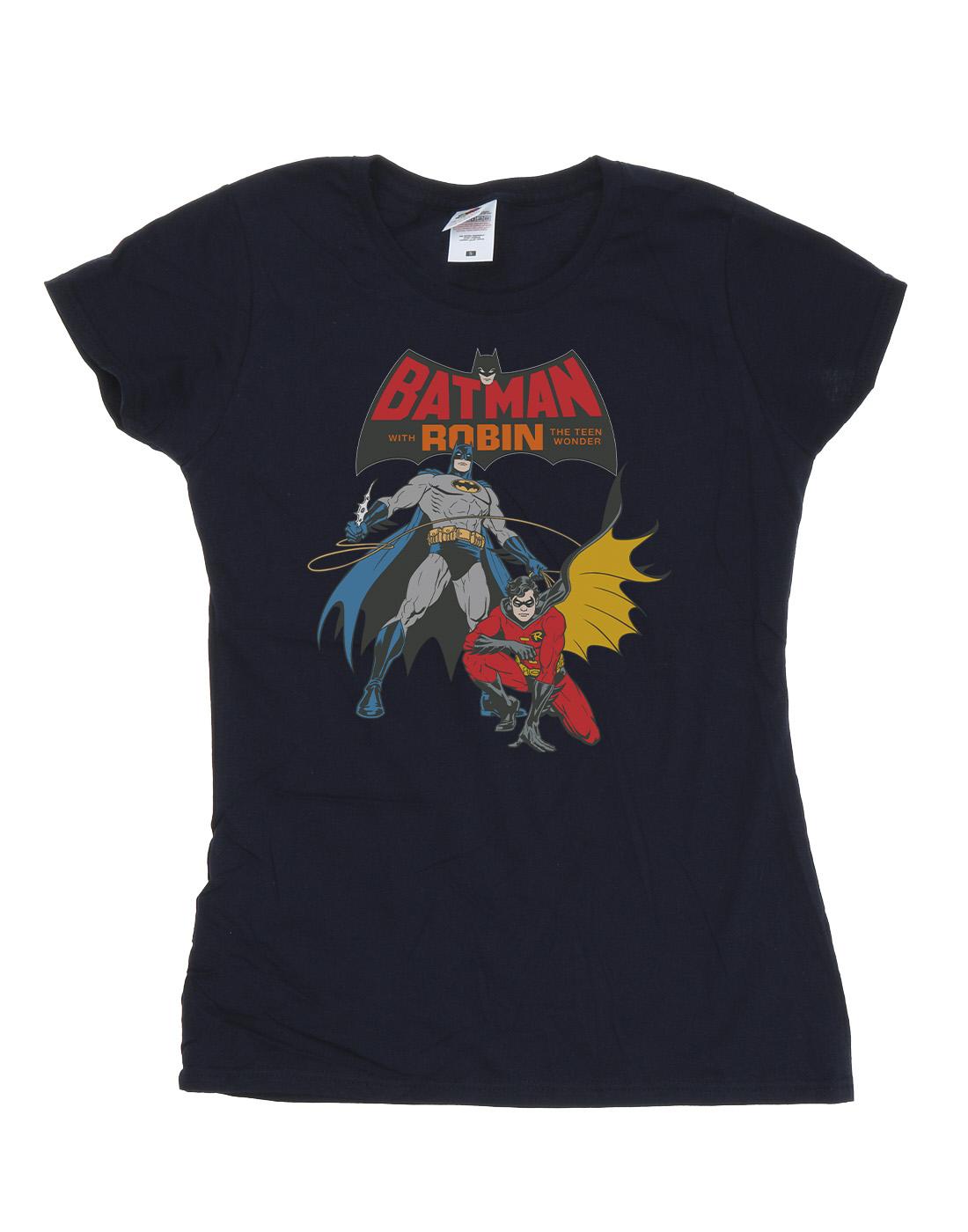 Navy Blue - Front - DC Comics Womens-Ladies Batman And Robin Cotton T-Shirt