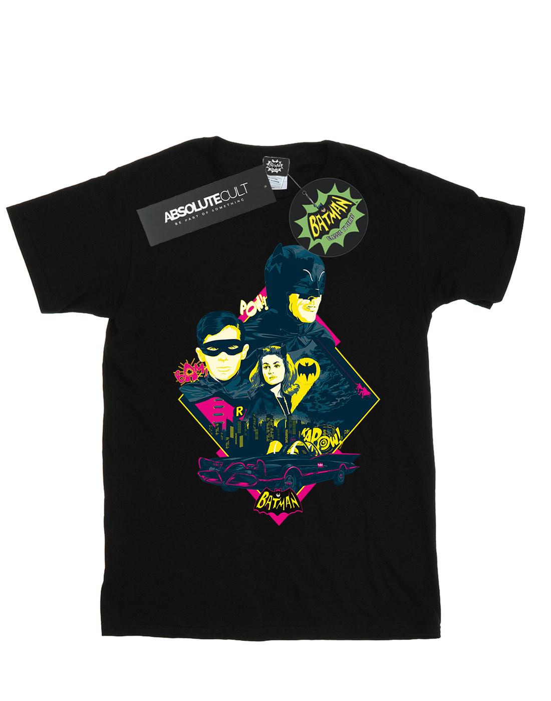 Black - Front - DC Comics Girls Batman TV Series Character Pop Art Cotton T-Shirt