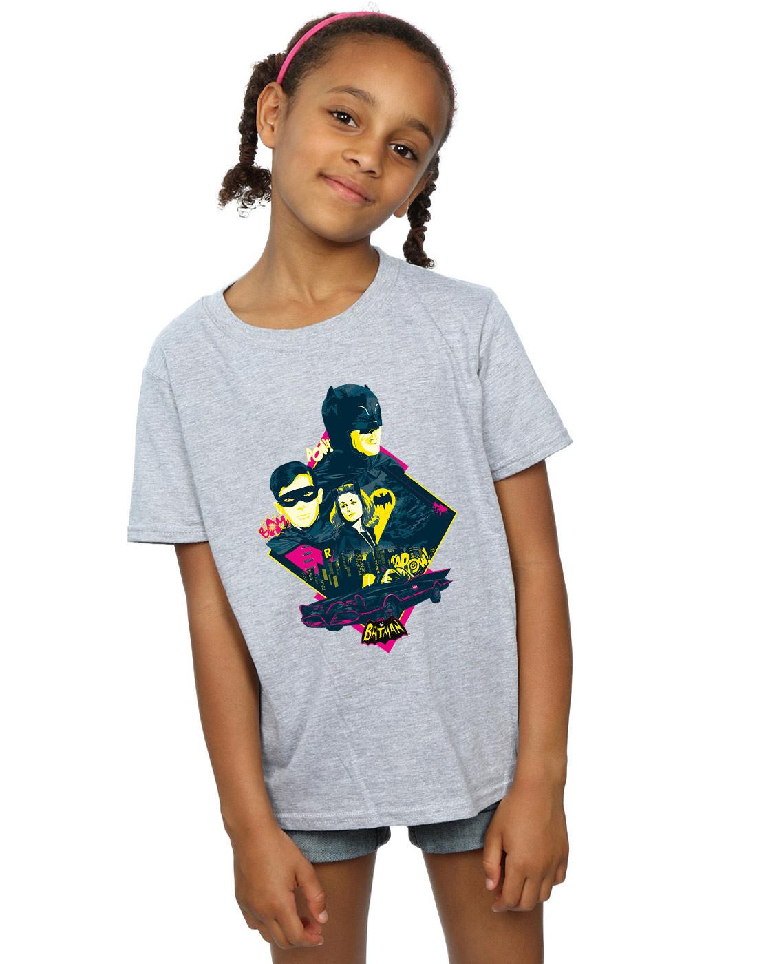 Sports Grey - Back - DC Comics Girls Batman TV Series Character Pop Art Cotton T-Shirt
