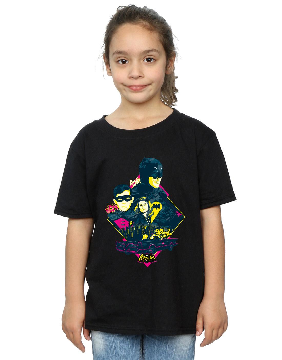Black - Back - DC Comics Girls Batman TV Series Character Pop Art Cotton T-Shirt