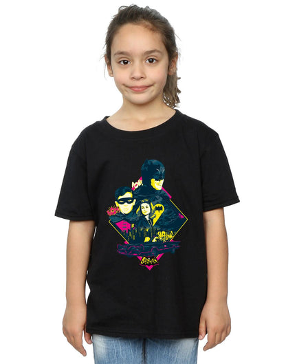 Black - Back - DC Comics Girls Batman TV Series Character Pop Art Cotton T-Shirt