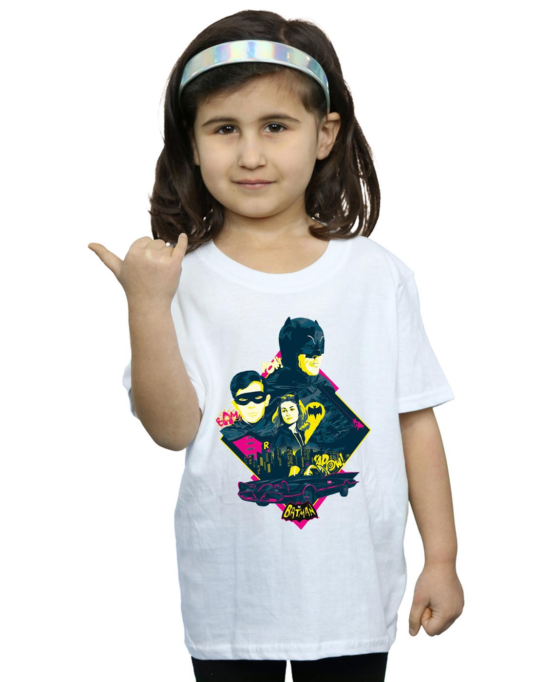 White - Back - DC Comics Girls Batman TV Series Character Pop Art Cotton T-Shirt