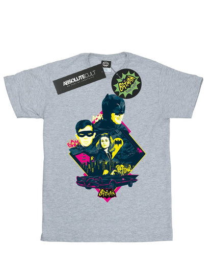 Sports Grey - Front - DC Comics Girls Batman TV Series Character Pop Art Cotton T-Shirt