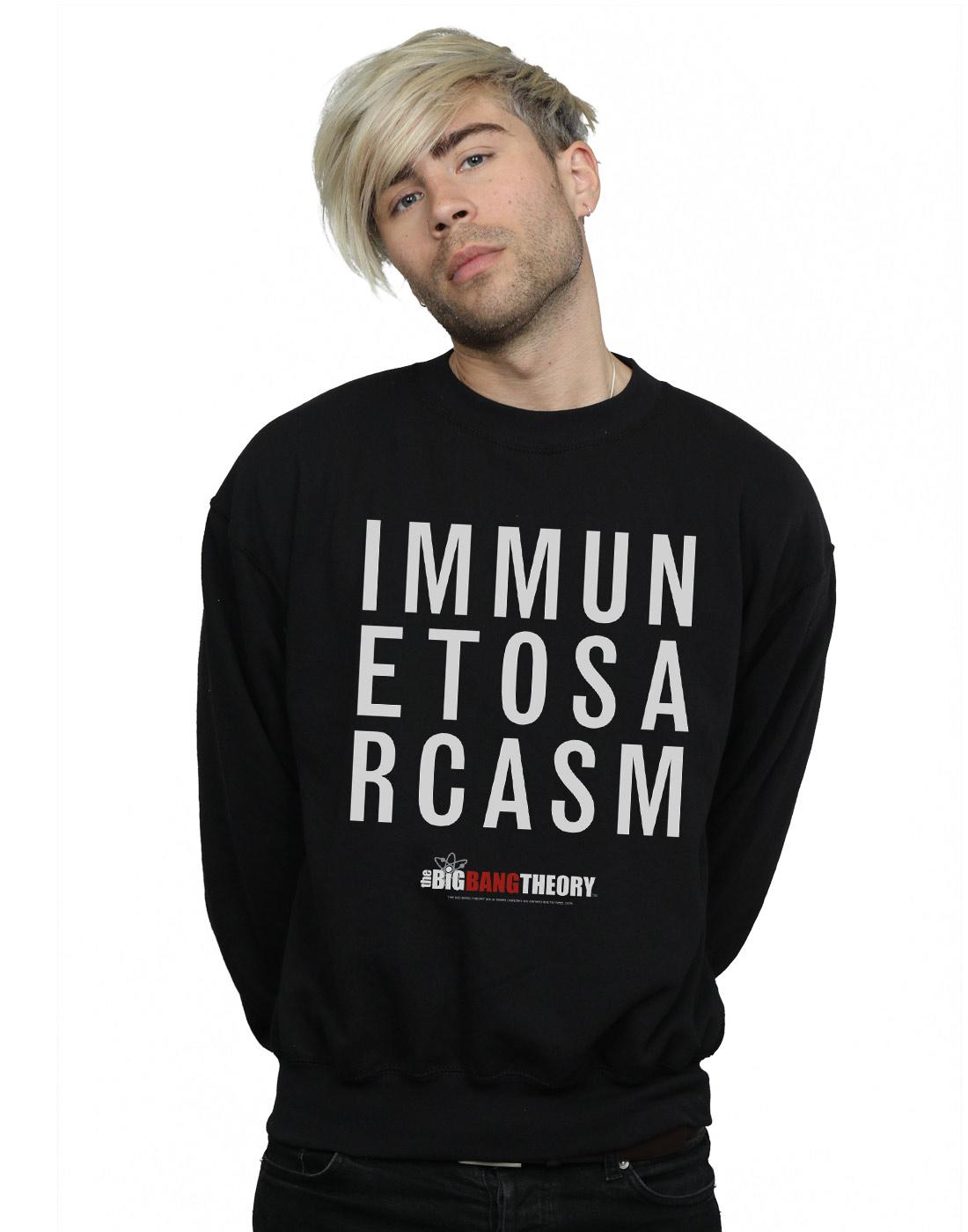 Black - Back - The Big Bang Theory Mens Immune To Sarcasm Cotton Sweatshirt
