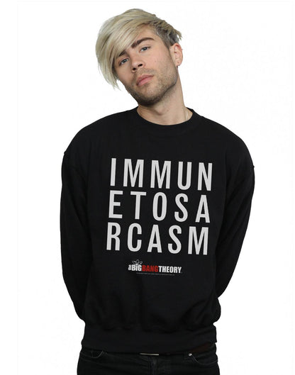 Black - Back - The Big Bang Theory Mens Immune To Sarcasm Cotton Sweatshirt