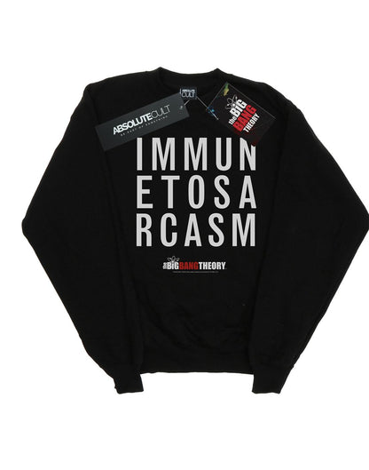Black - Front - The Big Bang Theory Mens Immune To Sarcasm Cotton Sweatshirt