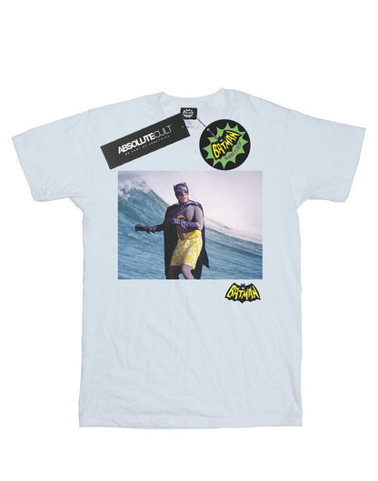 White - Front - DC Comics Boys Batman TV Series Surfing Logo T-Shirt