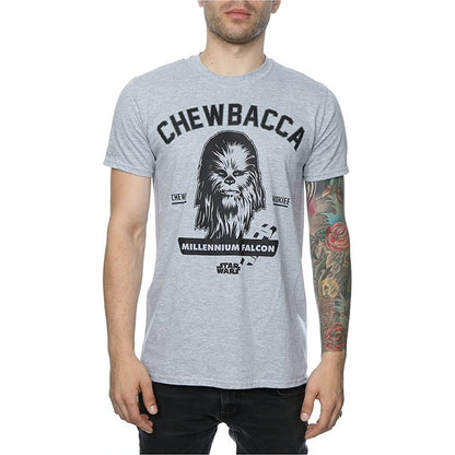 Heather Grey - Side - Star Wars Mens Collegiate Chewbacca Heather T-Shirt