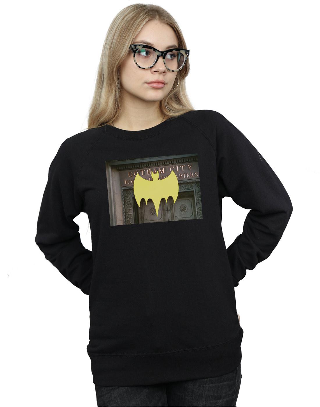Black - Back - DC Comics Womens-Ladies Batman TV Series Gotham City Police Sweatshirt
