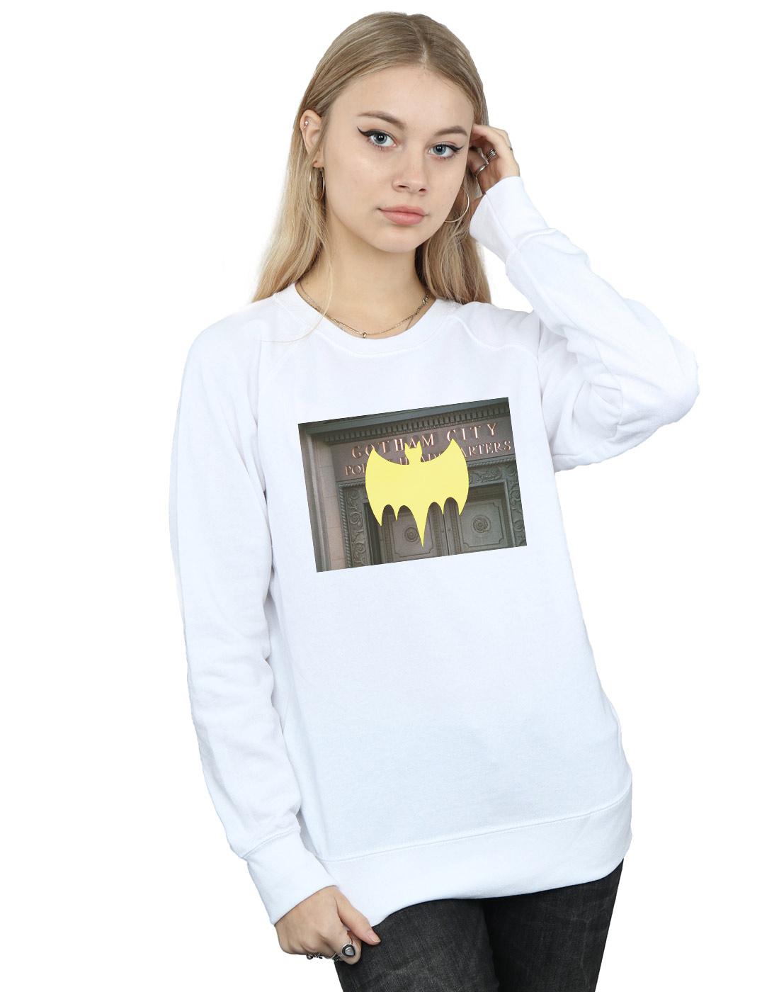 White - Back - DC Comics Womens-Ladies Batman TV Series Gotham City Police Sweatshirt
