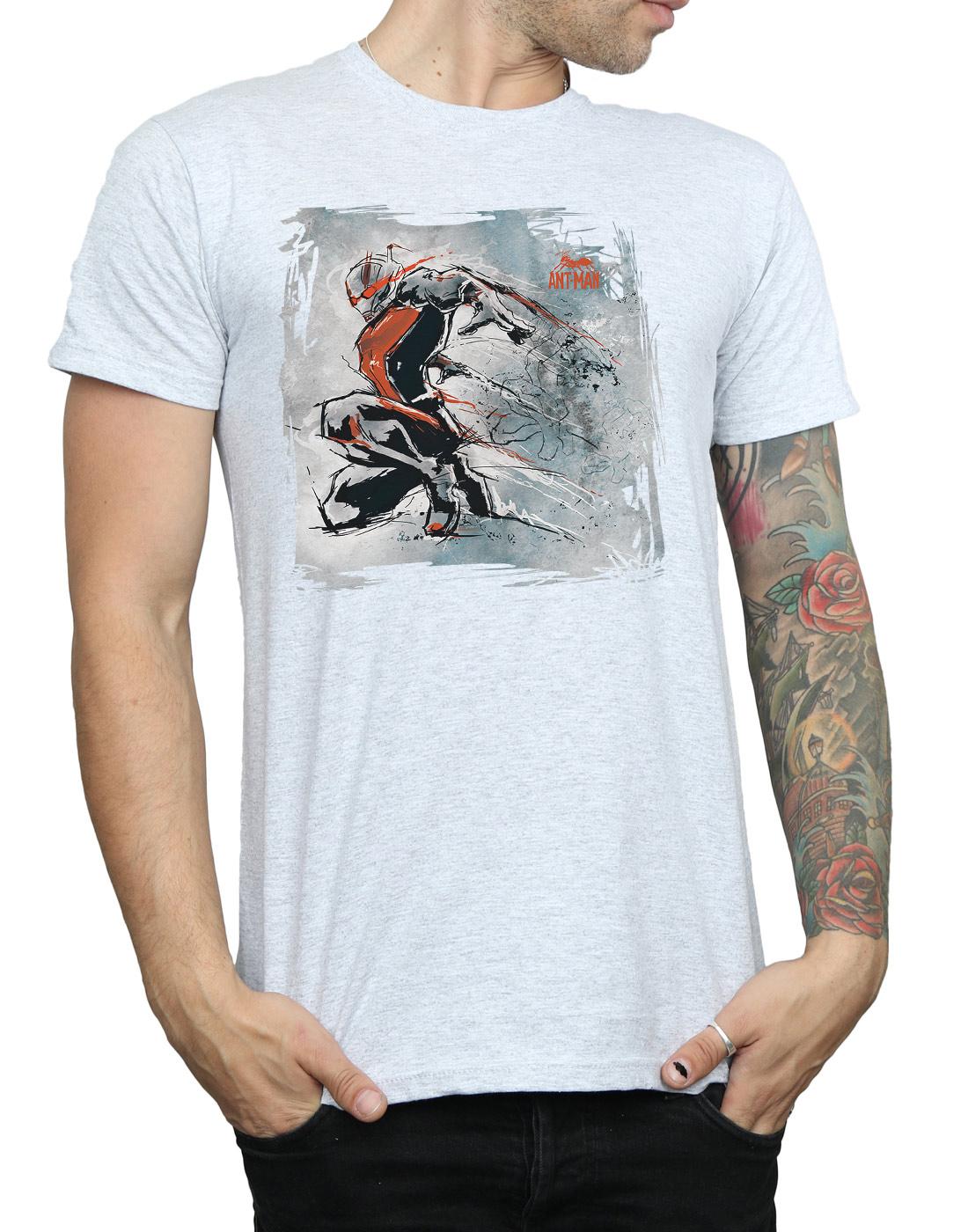 Sports Grey - Side - Marvel Mens Ant-Man Art Sketch T-Shirt