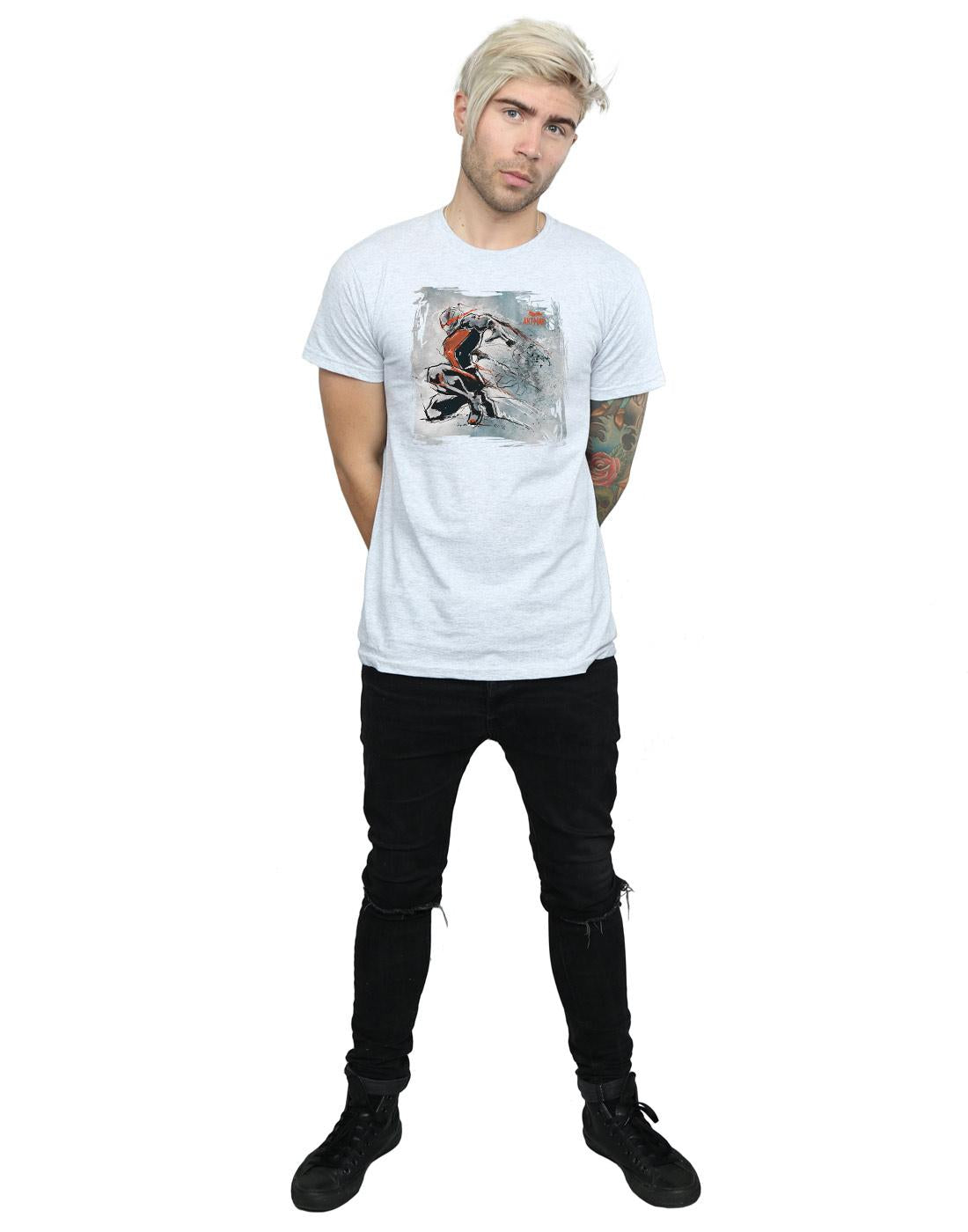 Sports Grey - Lifestyle - Marvel Mens Ant-Man Art Sketch T-Shirt