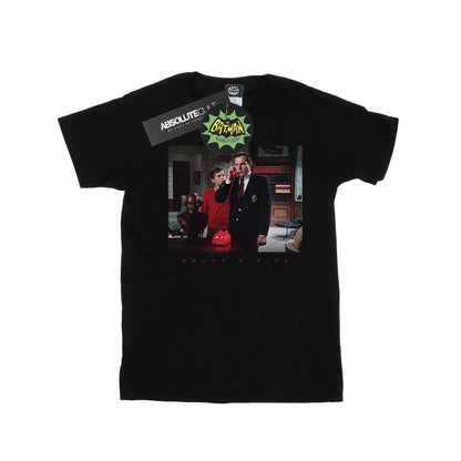 Black - Front - DC Comics Girls Batman TV Series Bruce & Dick Photo Cotton T-Shirt