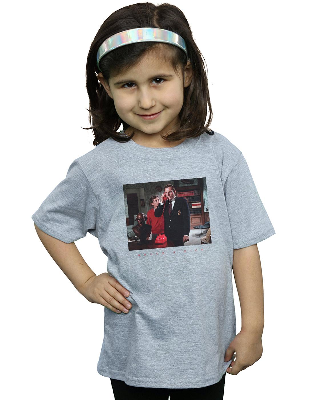 Sports Grey - Back - DC Comics Girls Batman TV Series Bruce & Dick Photo Cotton T-Shirt