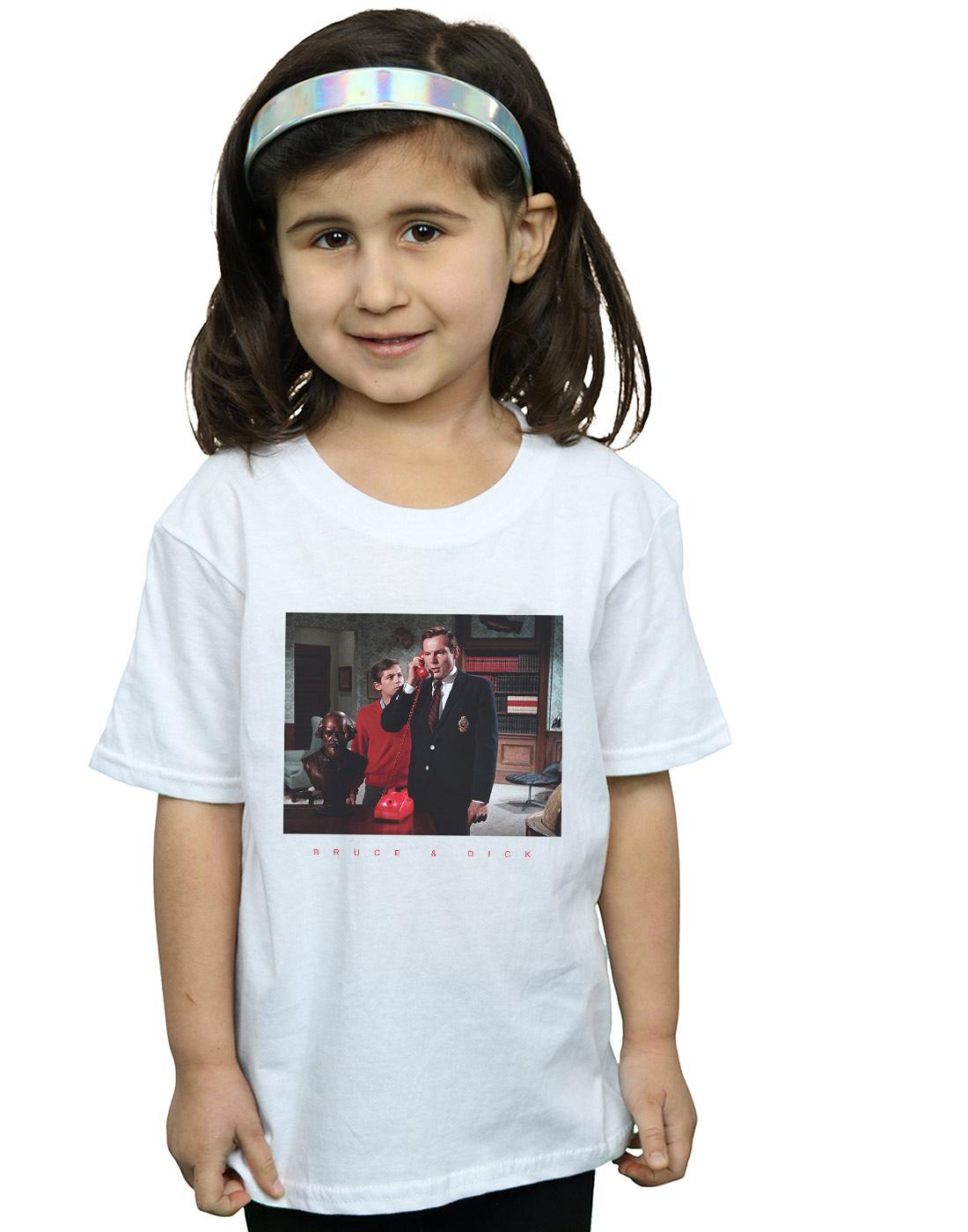 White - Back - DC Comics Girls Batman TV Series Bruce & Dick Photo Cotton T-Shirt