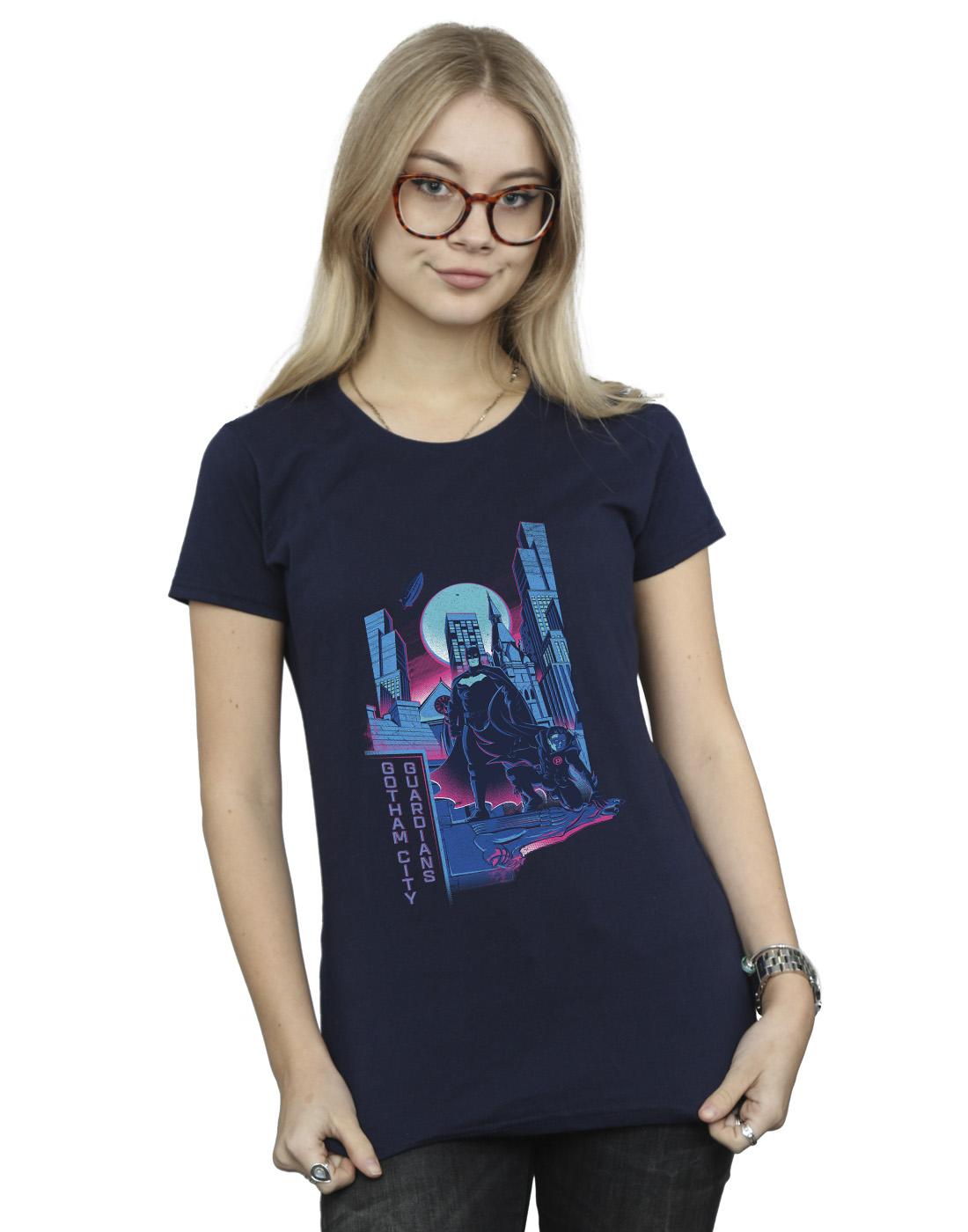 Navy Blue - Back - DC Comics Womens-Ladies Batman Gotham Guardians Cotton T-Shirt