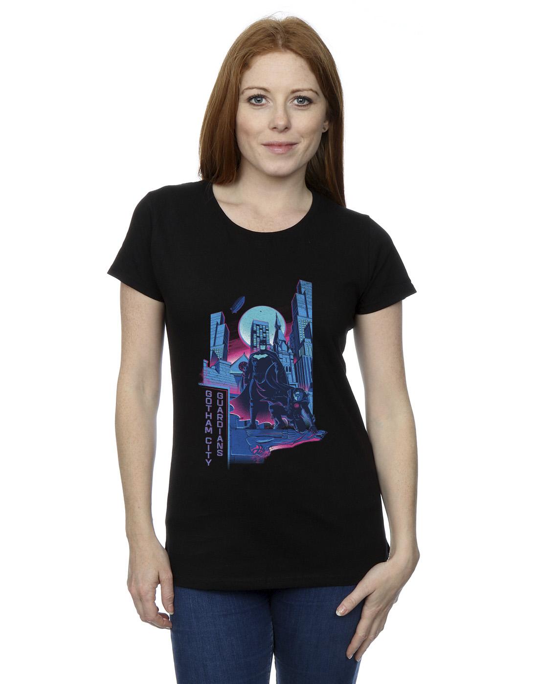 Black - Back - DC Comics Womens-Ladies Batman Gotham Guardians Cotton T-Shirt