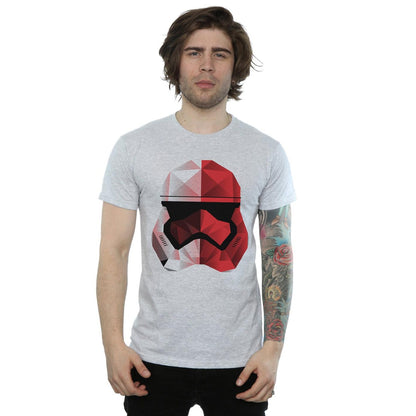 Sports Grey - Side - Star Wars: The Last Jedi Mens Red Cubist Stormtrooper Helmet T-Shirt