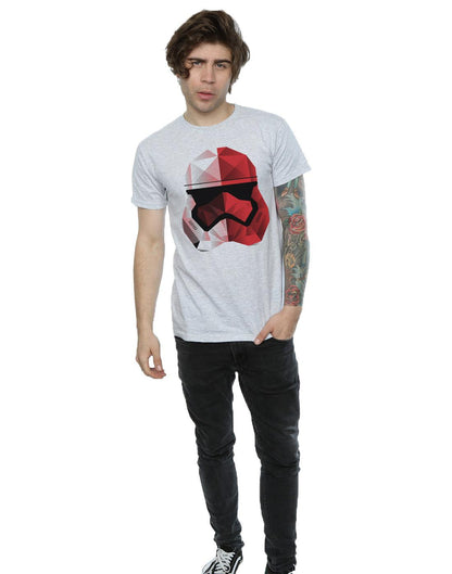 Sports Grey - Lifestyle - Star Wars: The Last Jedi Mens Red Cubist Stormtrooper Helmet T-Shirt