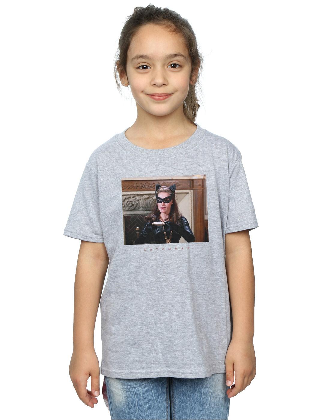 Sports Grey - Back - DC Comics Girls Batman TV Series Catwoman Photo Cotton T-Shirt