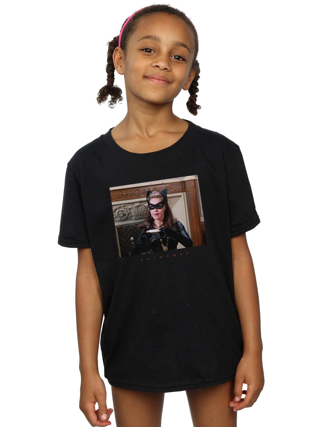 Black - Back - DC Comics Girls Batman TV Series Catwoman Photo Cotton T-Shirt