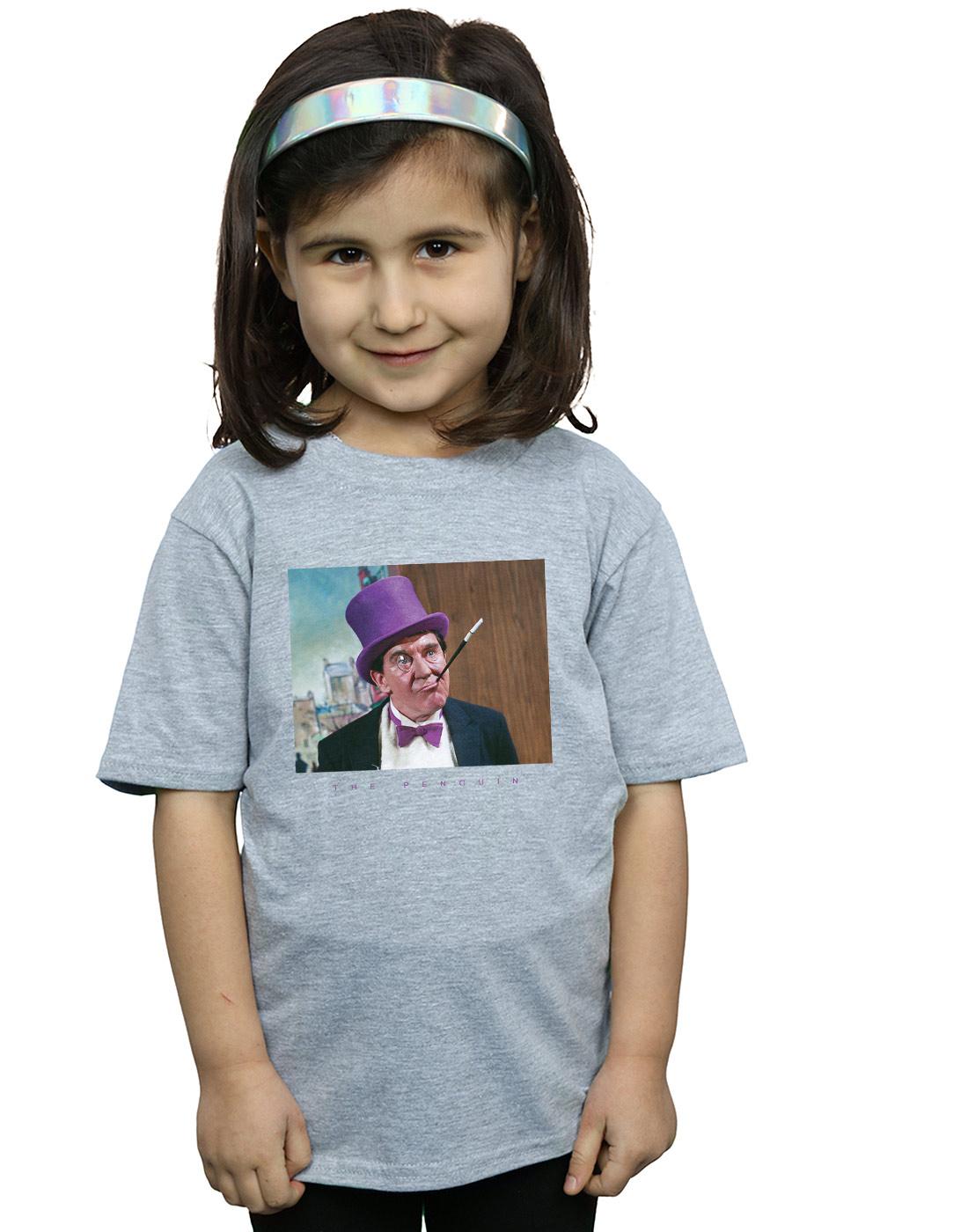Sports Grey - Back - DC Comics Girls Batman TV Series The Penguin Photograph Cotton T-Shirt