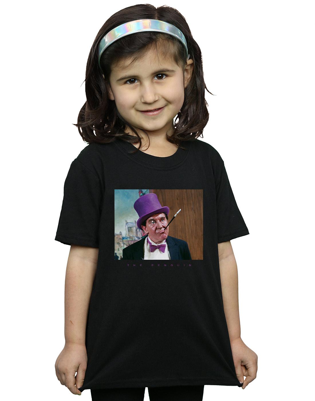 Black - Back - DC Comics Girls Batman TV Series The Penguin Photograph Cotton T-Shirt