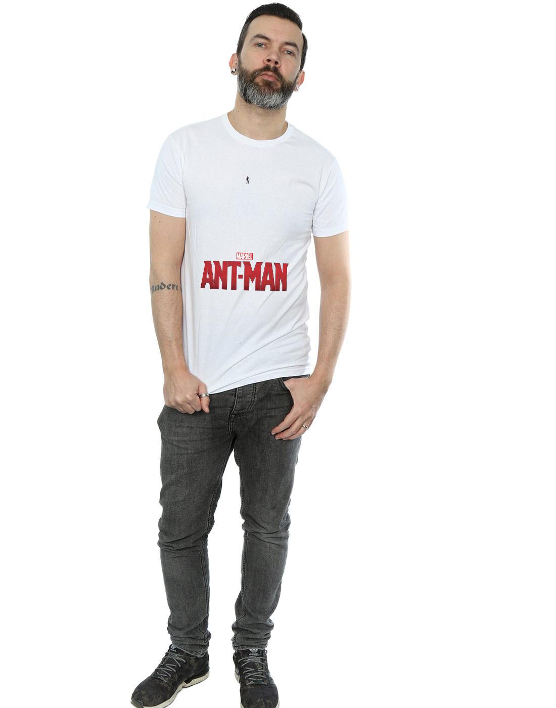 White - Lifestyle - Marvel Mens Ant-Man Ant Sized Logo T-Shirt
