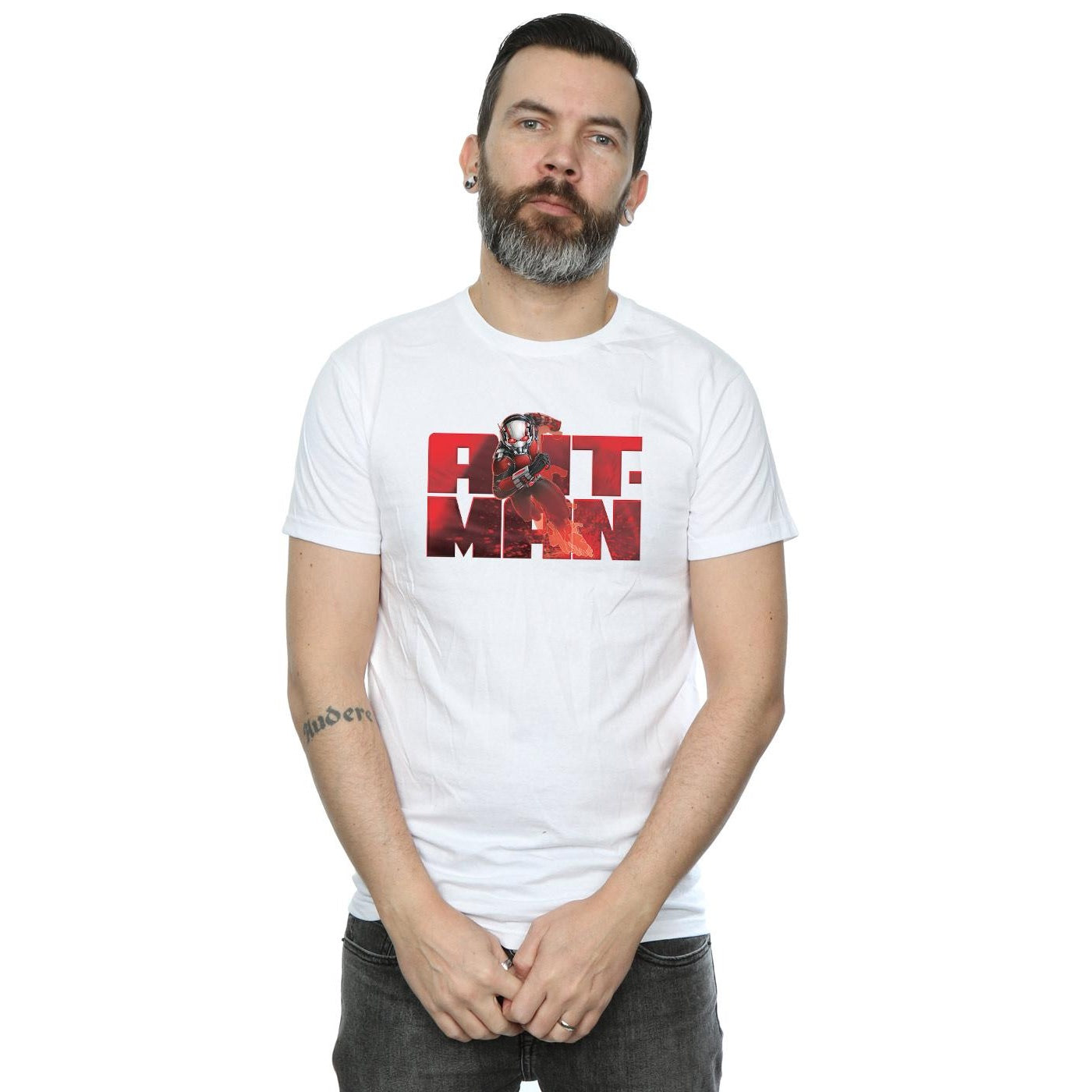 White - Back - Marvel Mens Ant-Man Running T-Shirt