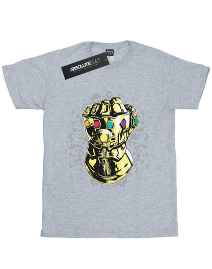 Sports Grey - Front - Marvel Womens-Ladies Avengers Infinity War Thanos Fist Cotton Boyfriend T-Shirt
