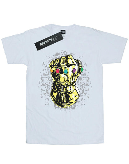 White - Front - Marvel Womens-Ladies Avengers Infinity War Thanos Fist Cotton Boyfriend T-Shirt