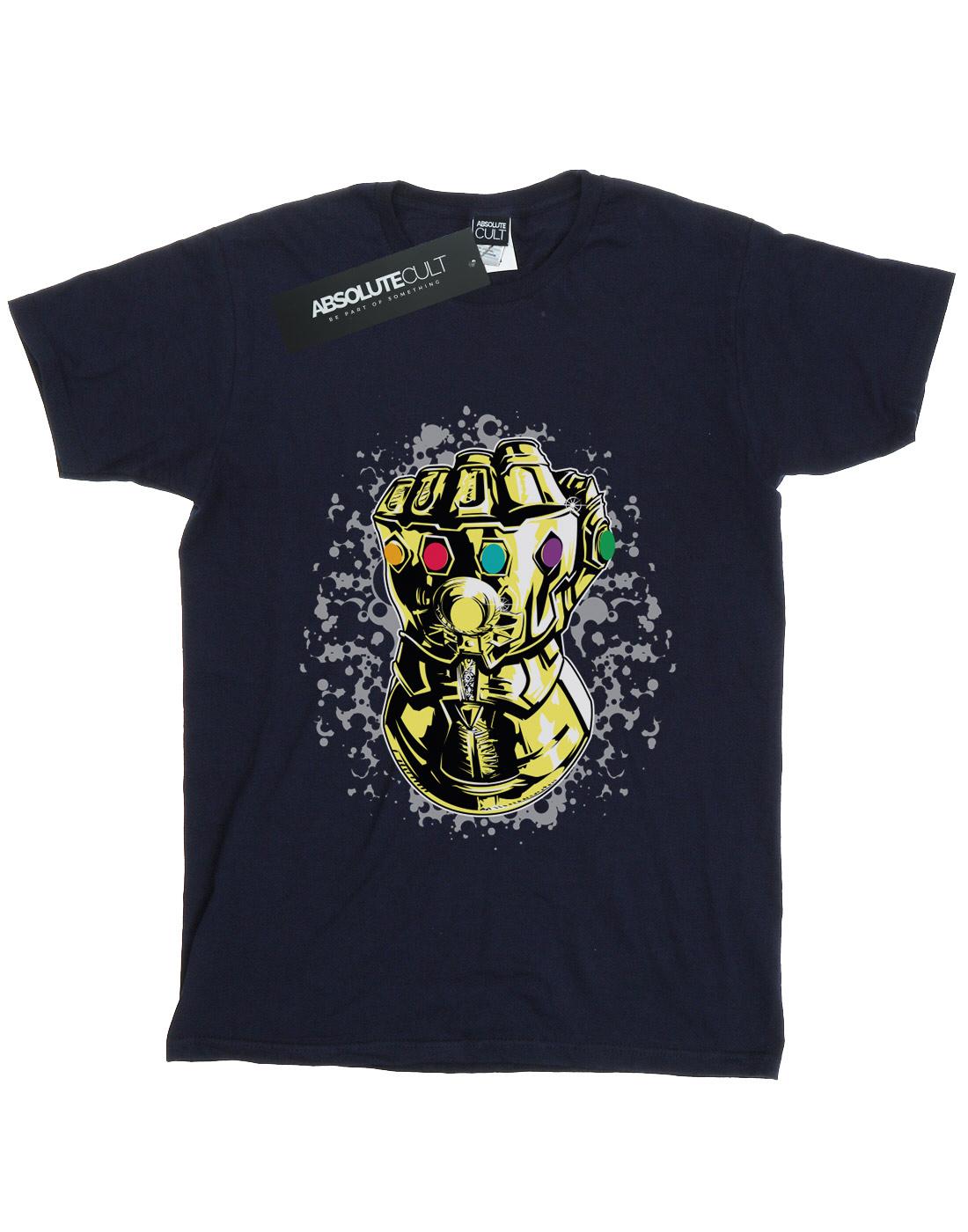 Navy Blue - Front - Marvel Womens-Ladies Avengers Infinity War Thanos Fist Cotton Boyfriend T-Shirt