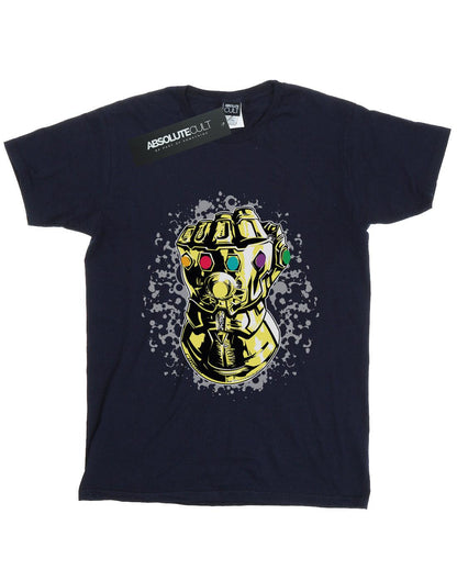Navy Blue - Front - Marvel Womens-Ladies Avengers Infinity War Thanos Fist Cotton Boyfriend T-Shirt