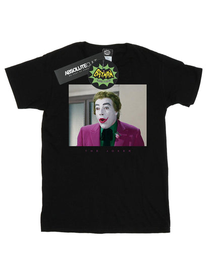 Black - Front - DC Comics Girls Batman TV Series Joker Photograph Cotton T-Shirt