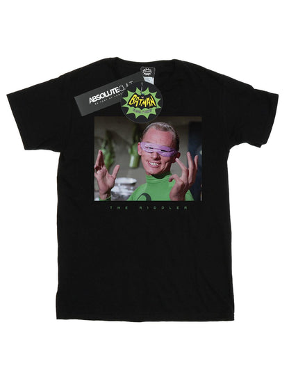 Black - Front - DC Comics Girls Batman TV Series The Riddler Photgraph Cotton T-Shirt