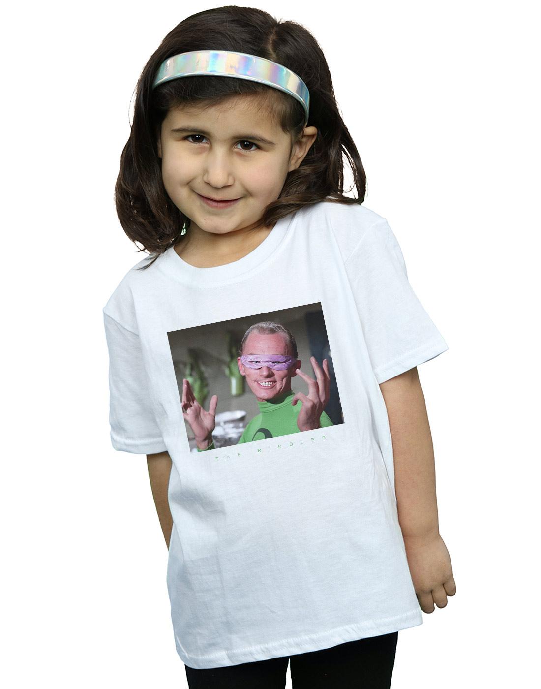 White - Back - DC Comics Girls Batman TV Series The Riddler Photgraph Cotton T-Shirt