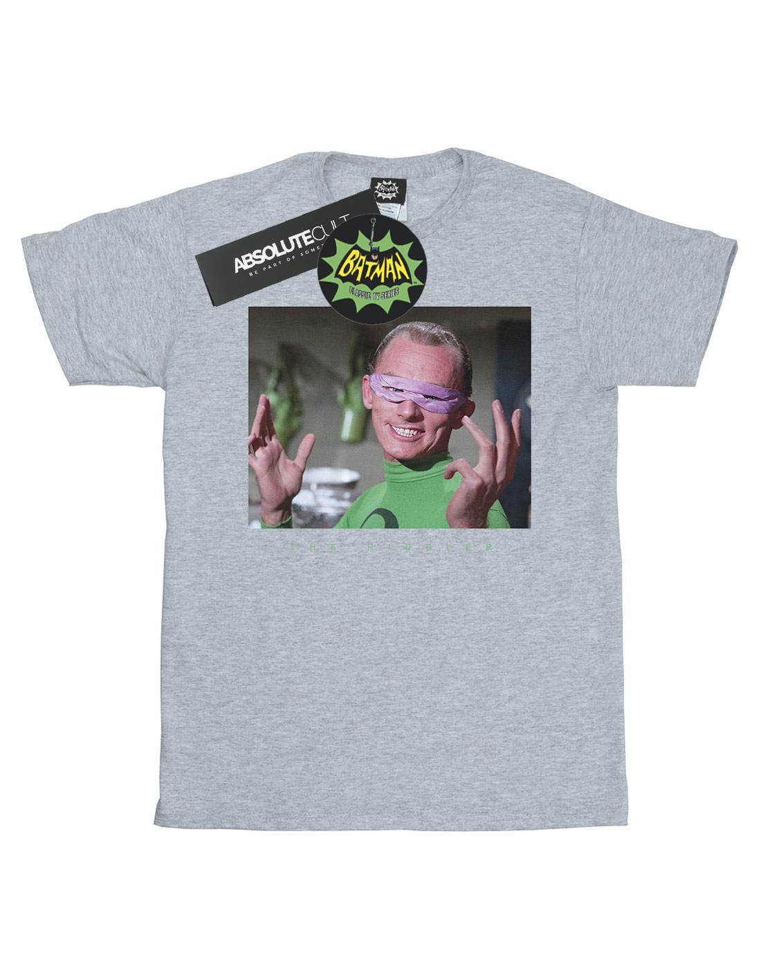 Sports Grey - Front - DC Comics Girls Batman TV Series The Riddler Photgraph Cotton T-Shirt