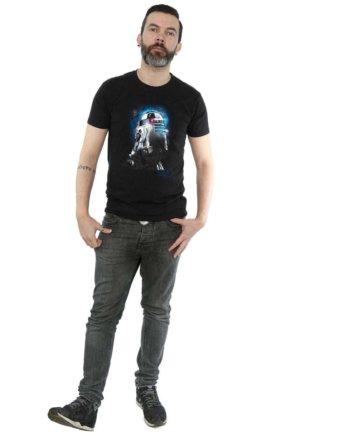 Black - Close up - Star Wars: The Last Jedi Mens R2-D2 Brushed Cotton T-Shirt