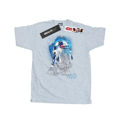 Sports Grey - Front - Star Wars: The Last Jedi Mens R2-D2 Brushed Cotton T-Shirt