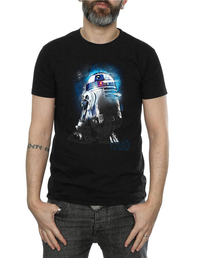 Black - Pack Shot - Star Wars: The Last Jedi Mens R2-D2 Brushed Cotton T-Shirt