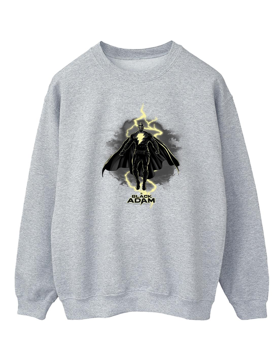 Sports Grey - Front - DC Comics Mens Black Adam Hovering Bolt Cotton Sweatshirt