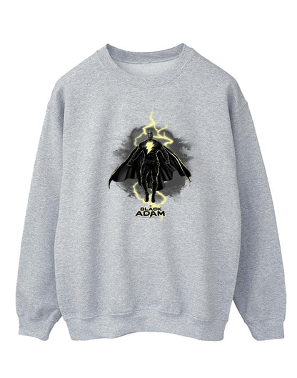Sports Grey - Front - DC Comics Mens Black Adam Hovering Bolt Cotton Sweatshirt