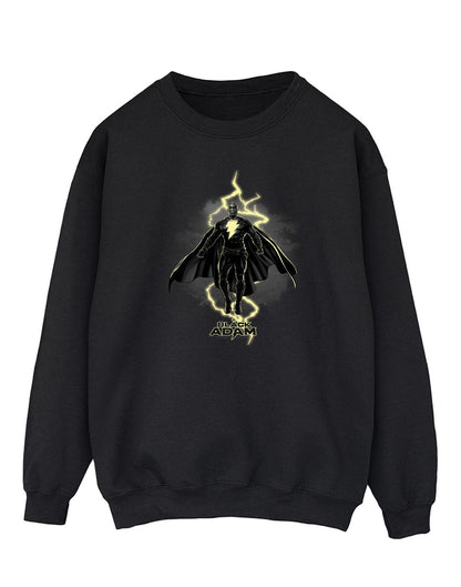 Black - Front - DC Comics Mens Black Adam Hovering Bolt Cotton Sweatshirt