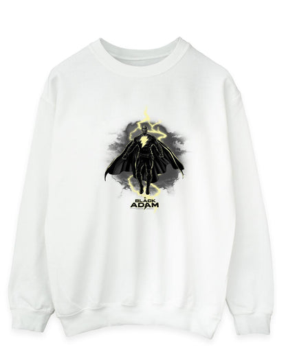 White - Front - DC Comics Mens Black Adam Hovering Bolt Cotton Sweatshirt