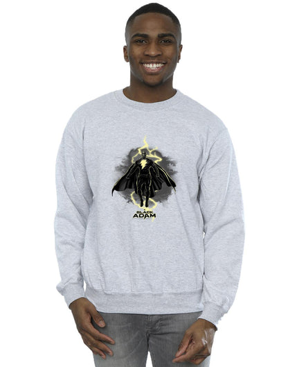 Sports Grey - Back - DC Comics Mens Black Adam Hovering Bolt Cotton Sweatshirt