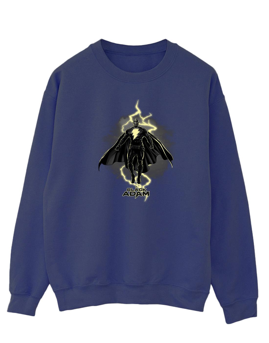 Navy Blue - Front - DC Comics Mens Black Adam Hovering Bolt Cotton Sweatshirt