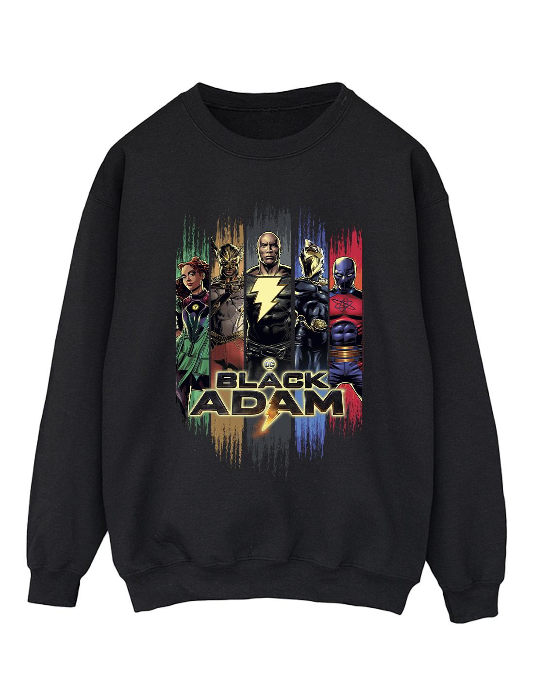 Black - Front - DC Comics Mens Black Adam JSA Complete Group Cotton Sweatshirt