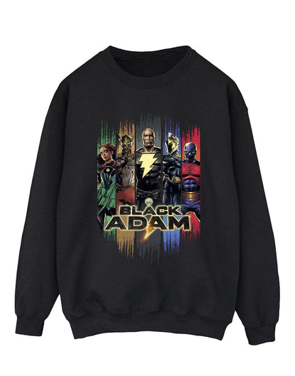 Black - Front - DC Comics Mens Black Adam JSA Complete Group Cotton Sweatshirt